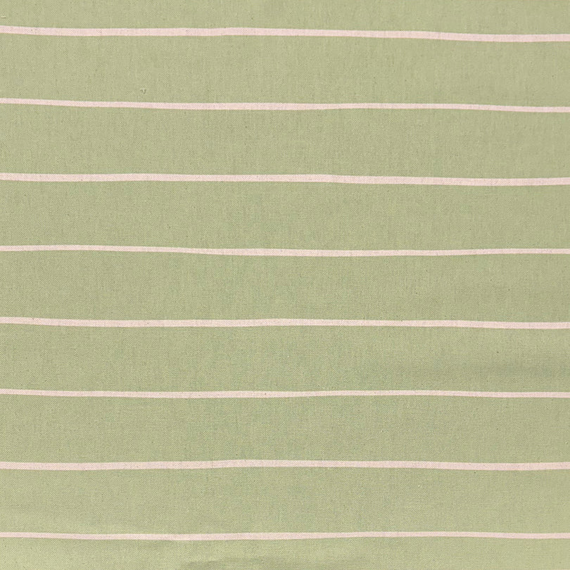 Lemongrass striped curtain fabric with a fresh, citrus-inspired yellow-green tone.