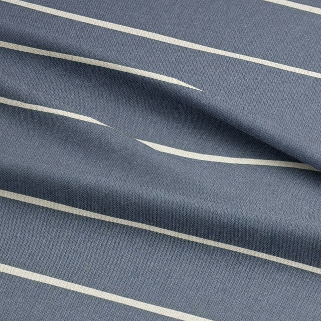 Adige Navy striped curtain fabric, perfect for bold and elegant window dressings.