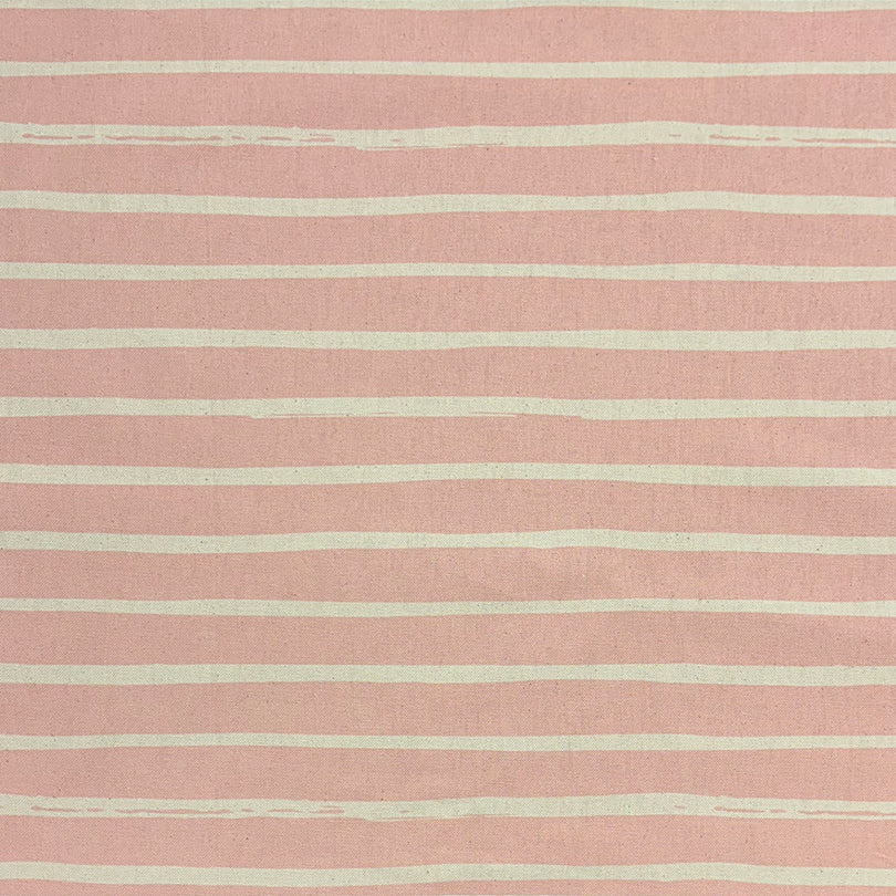 Alcantara Blush striped curtain fabric with a delicate horizontal stripe design, perfect for elegant interiors.