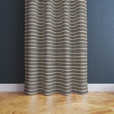 Soft green Alcantara Fennel fabric with a subtle stripe pattern, ideal for curtains and roman blinds.