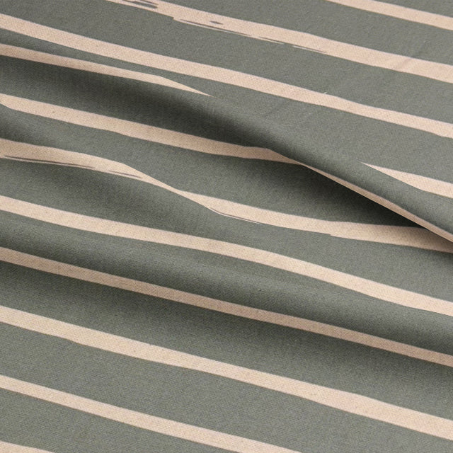 Fennel green striped curtain fabric from the Alcantara range, perfect for sophisticated window treatments.