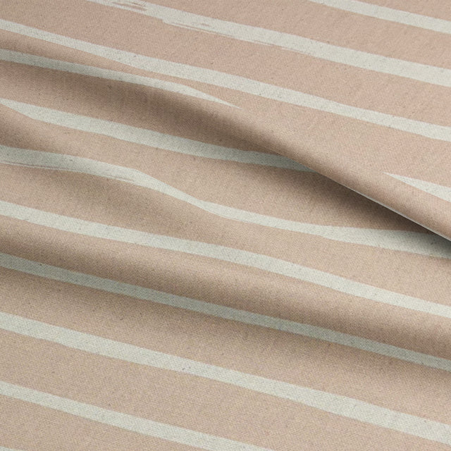 Timeless beige and cream striped curtain fabric from the Alcantara collection, ideal for curtains and roman blinds.