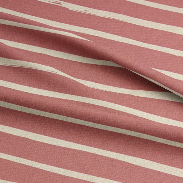 Striped curtain fabric in deep rouge from the Alcantara range, ideal for curtains, blinds, and drapery.