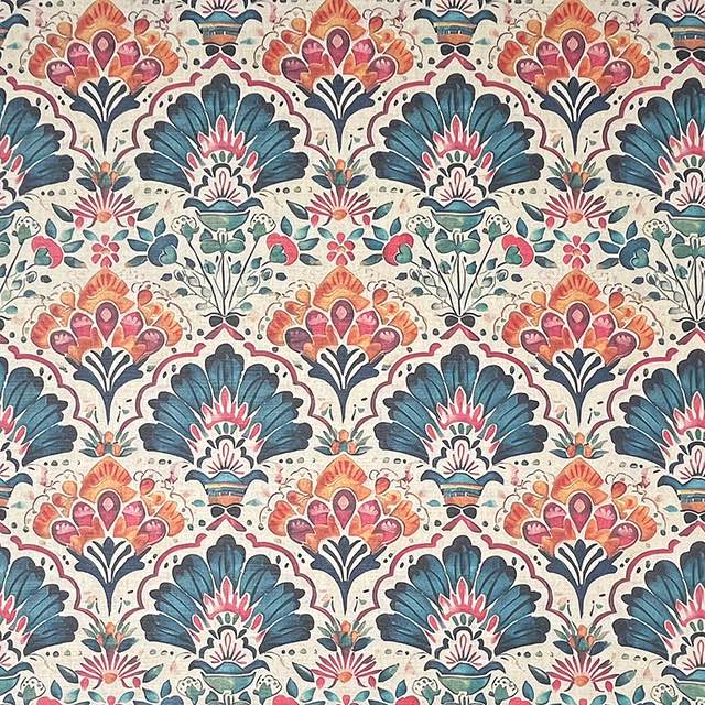 Anjall Multi - Indian Block Print Floral Fabric