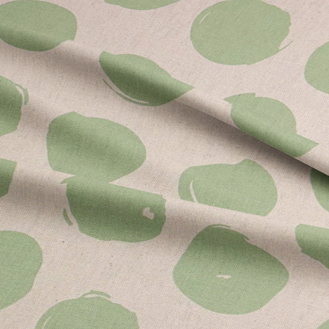 Spotted polka dot curtain fabric in Lemongrass, a bold choice for modern curtain designs.