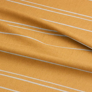 Textured close-up of Arroux ochre striped upholstery fabric