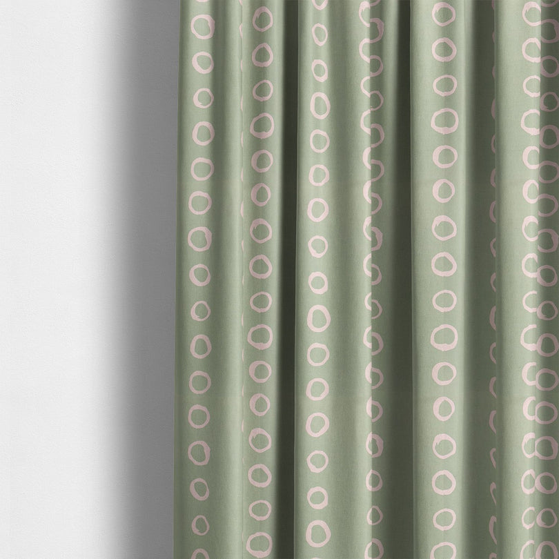 Calaggio Lemongrass Spot Curtain Fabric - Interior Setting featured in a fresh and bright space.