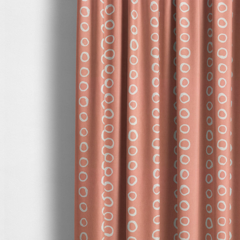 Calaggio Peach Spot Curtain Fabric - Modern Room Decor styled in a warm, contemporary setting.