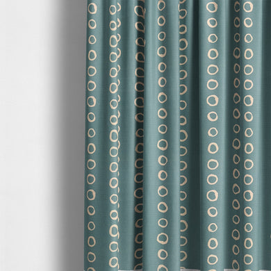 Calaggio Teal Spot Curtain Fabric - Interior Styling creating a statement look in a contemporary setting.