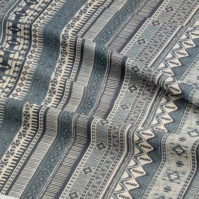 Kalaat  Stripe Sapphire - Moroccan Inspired Upholstery Fabric For Sale