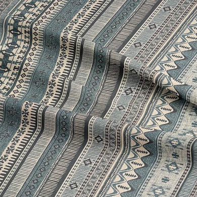 Kalaat Stripe Teal - Moroccan Inspired Upholstery Fabric For Sale