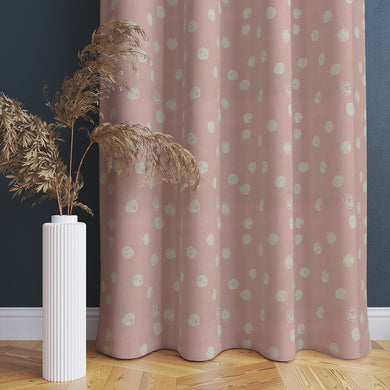 Chiese blush curtain fabric featuring a contemporary spotted design for elegant drapery.