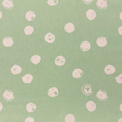 Chiese lemongrass polka dot curtain fabric featuring a soft, contemporary spotted print.