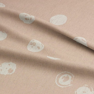 Elegant natural spotted curtain fabric from the Chiese range, ideal for classic or modern homes.