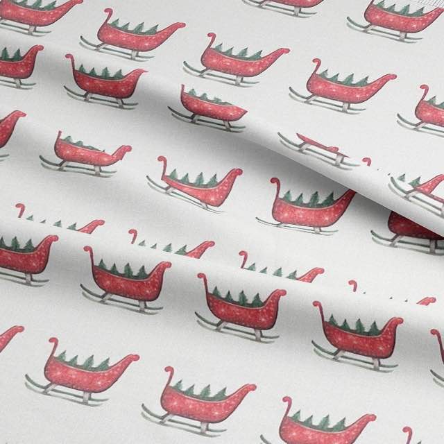 Christmas Sleigh - Christmas Fabric For Sale UK