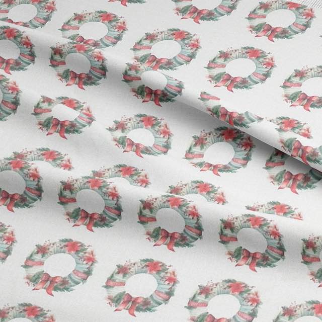 Christmas Wreath - Christmas Fabric For Sale UK