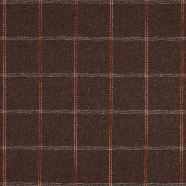 Colefax and Fowler Lanark Plaid Wool Fabric Charcoal