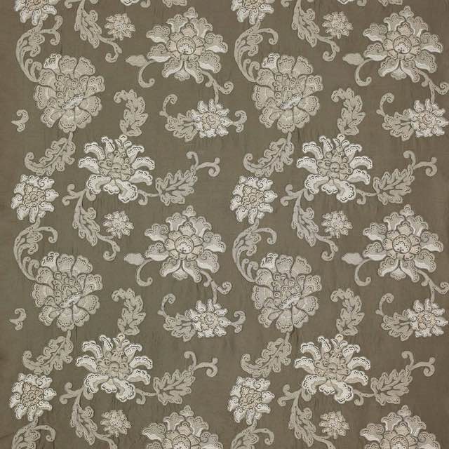 Colefax and Fowler Cordelia Embroidery Fabric - F4101/04 - 5.4m-Roll End - Onyx