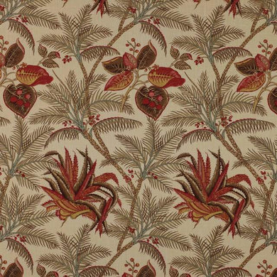 Colefax & Fowler Farah Printed Linen - F2624-3 - 2.30m Roll End - Red Sienna