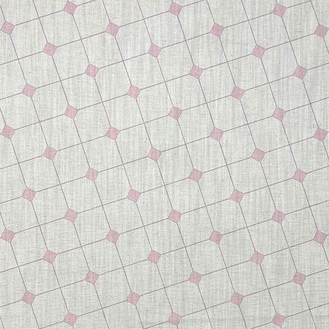 Dobby Check Mauve Chalk - Linen Upholstery Fabric