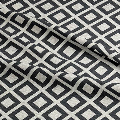 Dobby Noir - Linen Upholstery Fabric UK