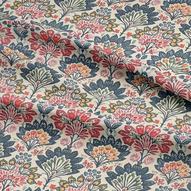 Esha  Multi - Indian Block Print Floral Fabric For Sale