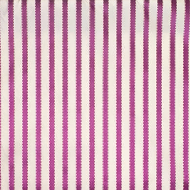 Designers Guild Franchini Stripe curtain fabric in Grape with bold purple and white stripes.