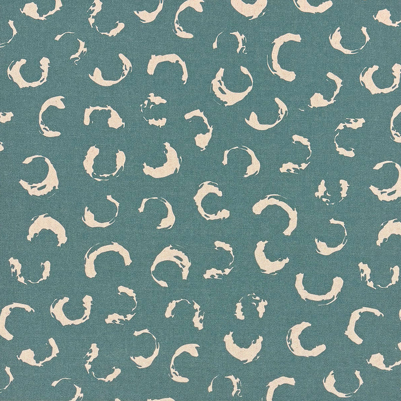 Teal Garga curtain fabric with a bold, painterly abstract pattern, perfect for stylish interiors.