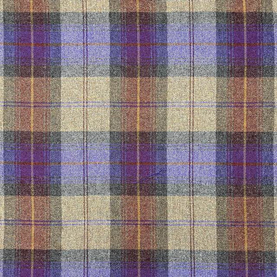 Glencoe Plaid Wool Upholstery Fabric - Amethyst 