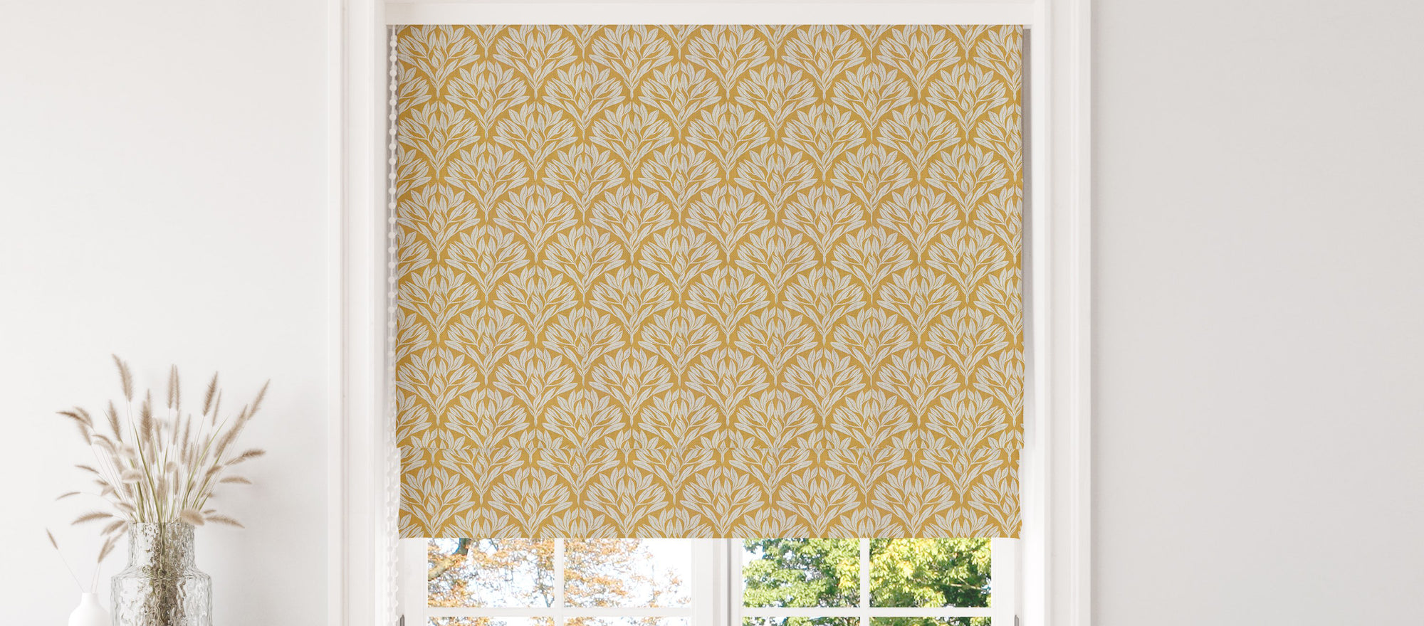 Harewood Leaf Ochre - Made To Measure Curtains and Blinds Sale