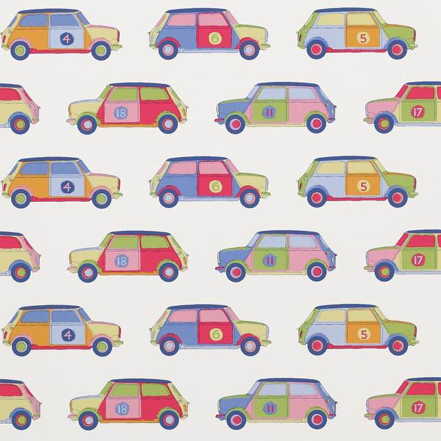 Jane Churchill Pop Cars Fabric - J146W-02 - 2.0m Roll end - Multi