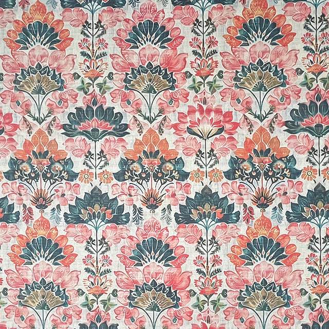 Karishma  Multi - Indian Block Print Floral Fabric