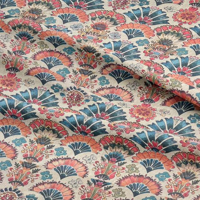 Kiara Multi - Indian Block Print Floral Fabric For Sale