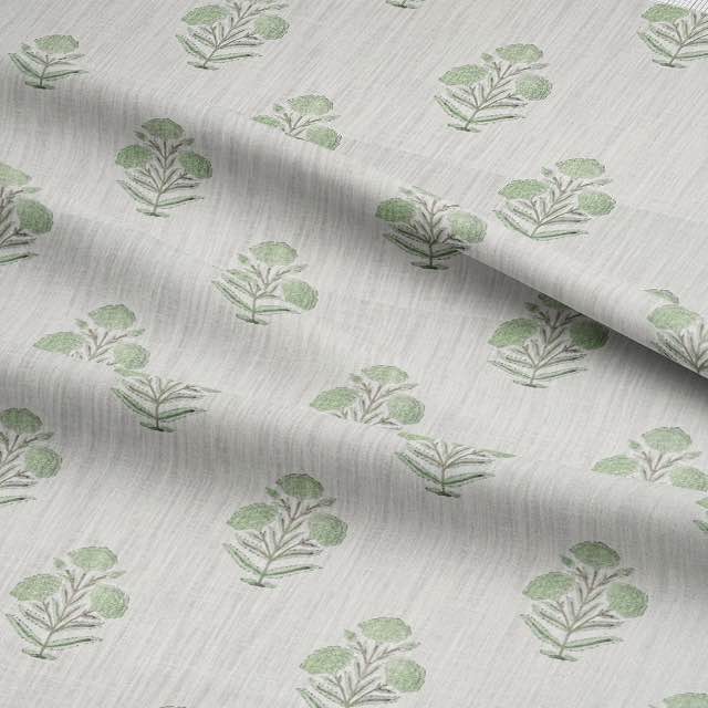 Kilmar Floral Printed Fabric Green For Sale