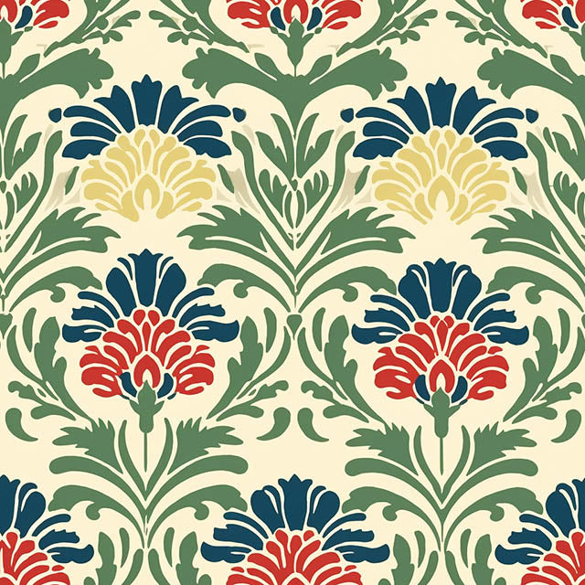 Knole - Traditional Flora Linen Fabric