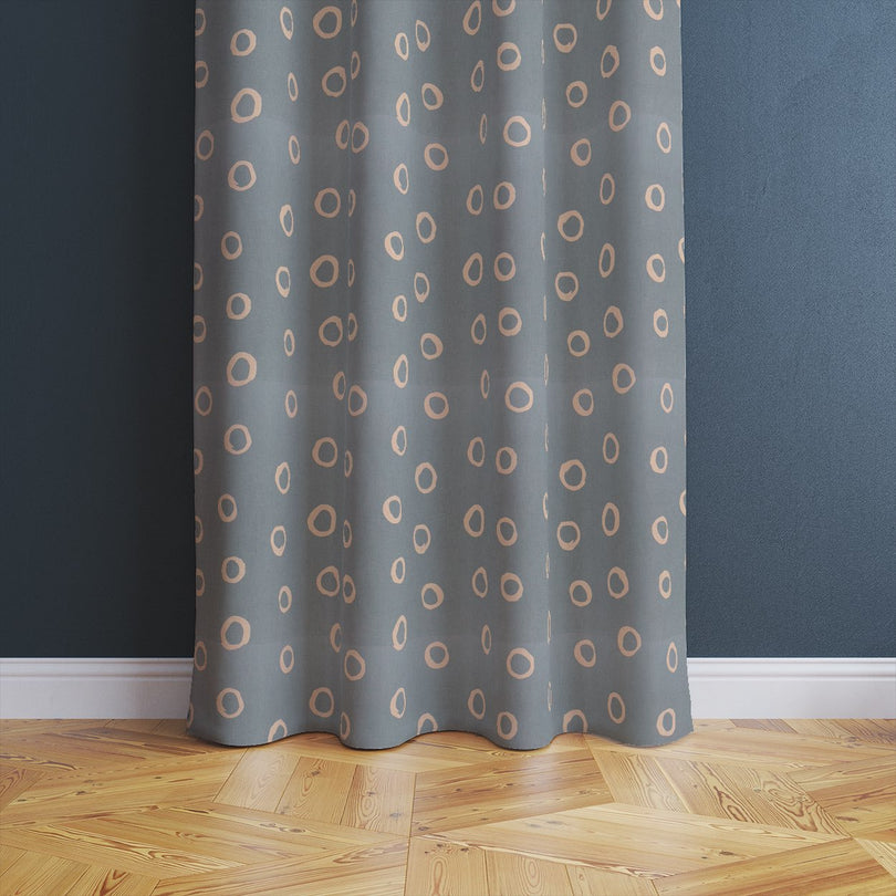 Limentra Denim polka dot fabric – a bold and timeless spotted curtain fabric for home décor.