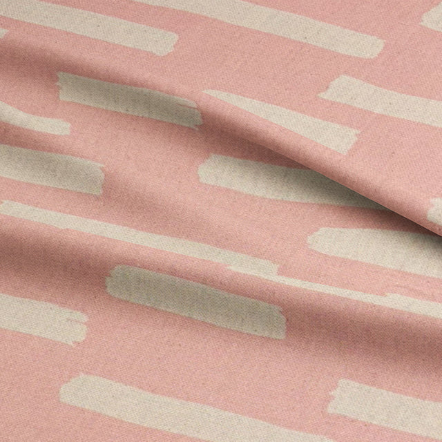 Blush pink Liri fabric for curtains, combining modern style with a warm, inviting hue.