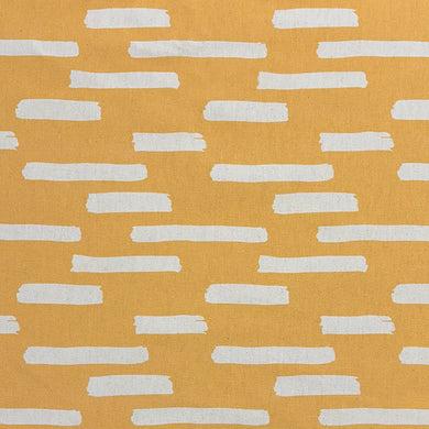 Liri Ochre curtain fabric, a warm-toned textile with an abstract print for unique window dressings.