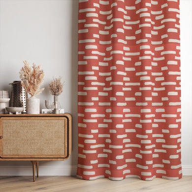 Liri curtain fabric in Red, a dramatic and stylish option for contemporary drapery.