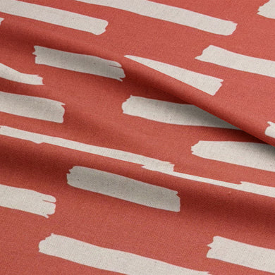 Red Liri fabric for curtains, designed to create striking and elegant window treatments.