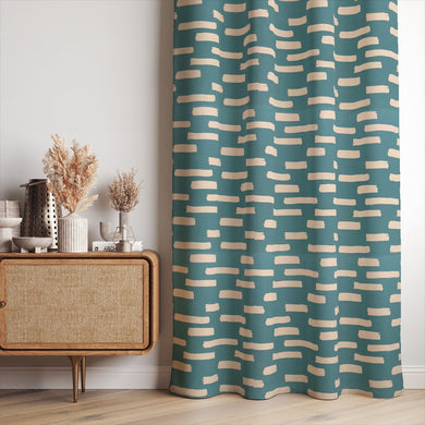 Liri curtain fabric in Teal, an elegant choice for adding depth and sophistication to curtains.