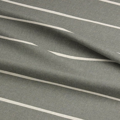 Detailed texture of Loire fennel striped upholstery fabric, highlighting its fine woven quality and subtle stripe detailing.