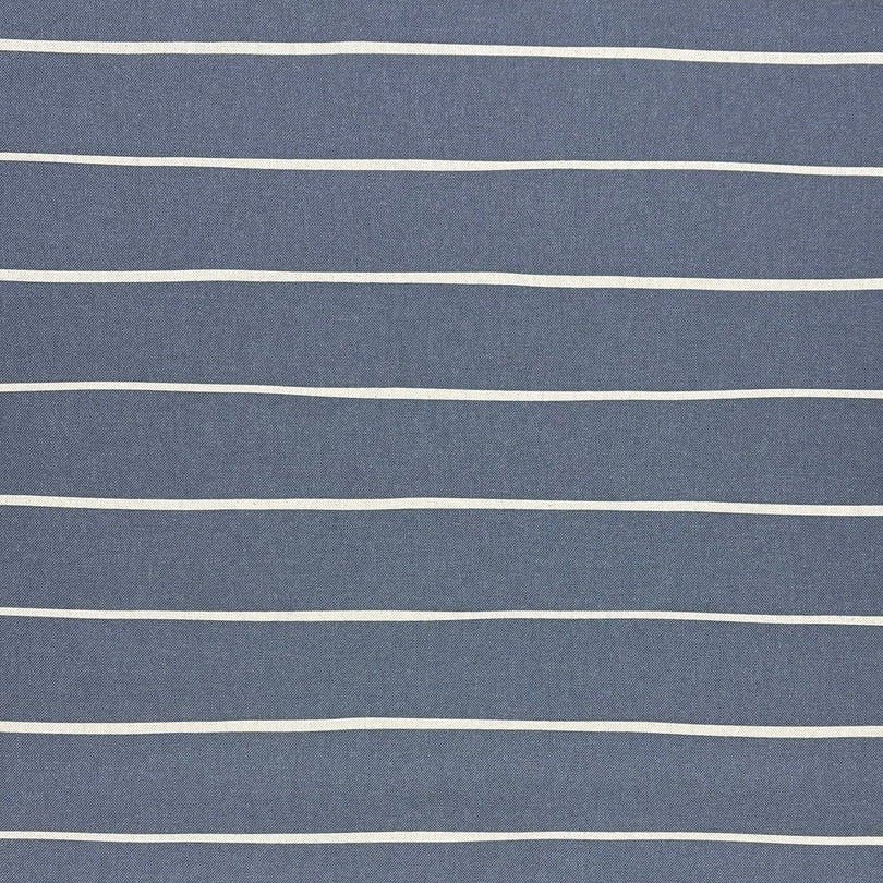 Navy striped upholstery fabric with a deep, bold color, perfect for adding a refined yet modern touch to furniture.