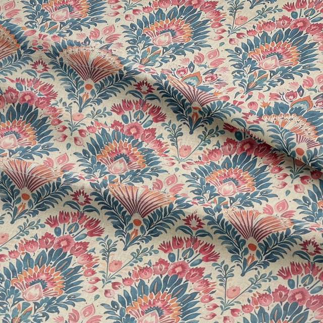 Mahika Multi - Indian Block Print Floral Fabric For Sale