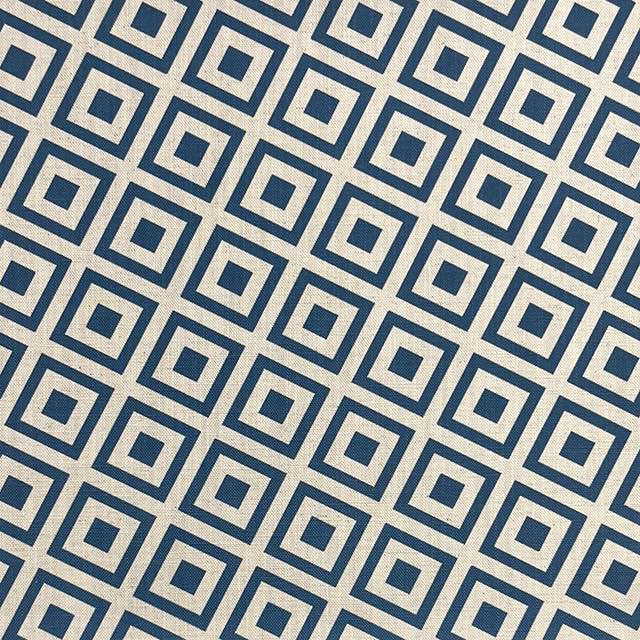 Maze Midnight - Linen Upholstery Fabric