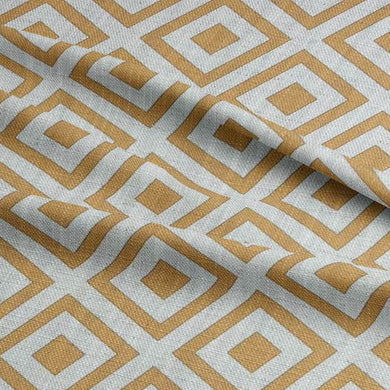 Maze Misted Yellow - Linen Upholstery Fabric UK