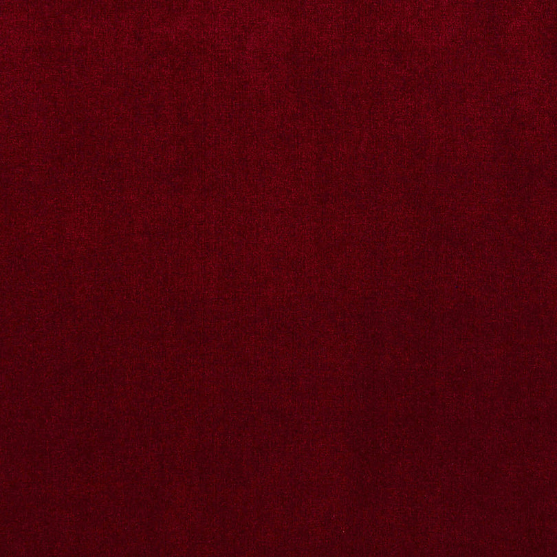 Newbury Rosso Fire Retardant Velvet Upholstery Fabric with a deep red finish