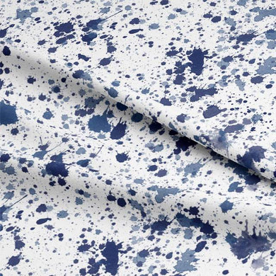 Splash Navy - Printed Cotton Curtain Fabric