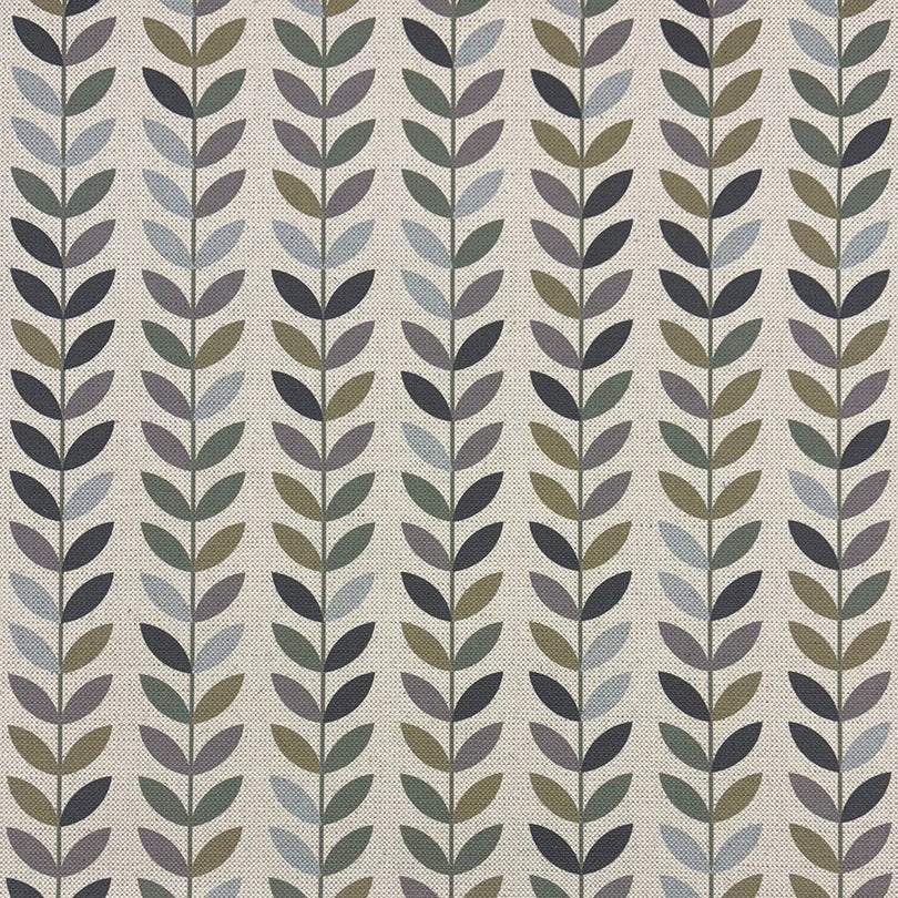 Stockholm Leaf Bracken upholstery fabric – earth-toned printed fabric for upholstery.