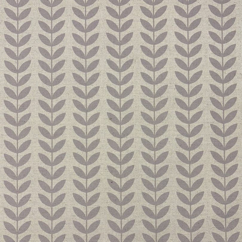 Stockholm Leaf Grey upholstery fabric – neutral and versatile printed fabric for furniture.